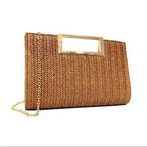 NWT Canvas Tote‎ Clutch Bag With Detachable Shoulder Strap